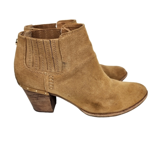 Steve Madden Camel Suede Leather Ankle Boots Women's Size 9 - Picture 4 of 11